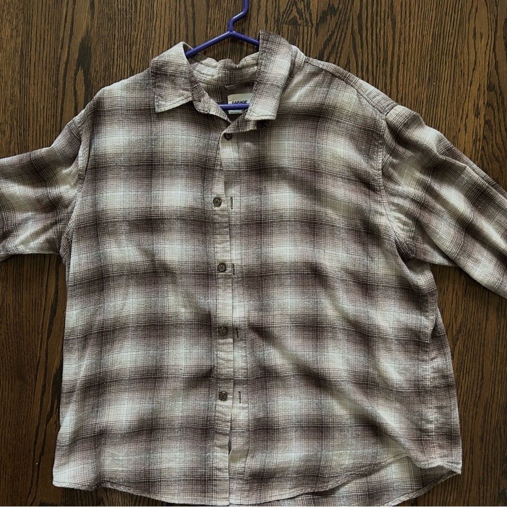 Garage Brown and Cream Plaid Men's Shirt